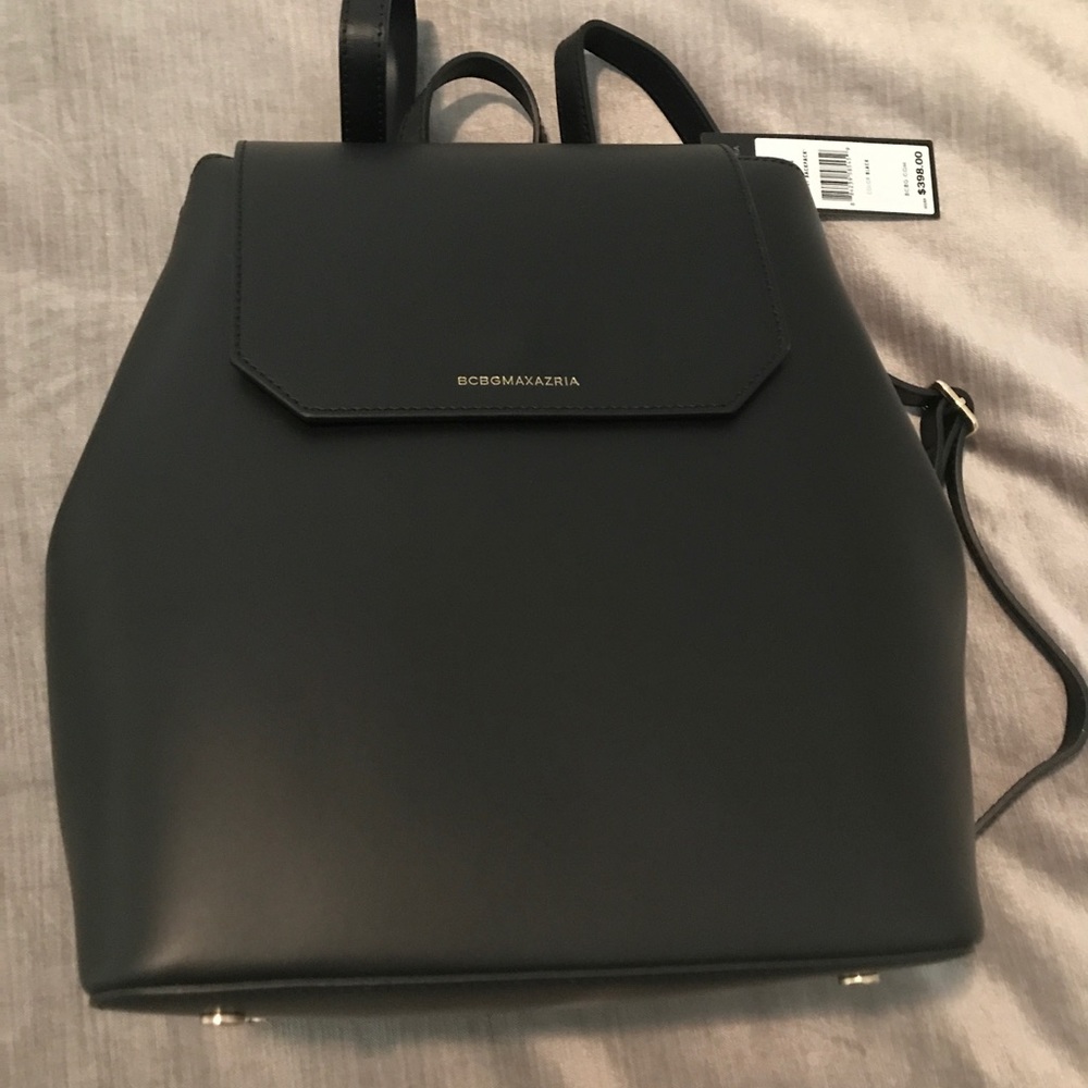NWT BCBG Black Juliet Leather Backpack - Picture 2 of 8